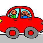 by car