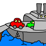 by ferry