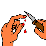 I've cut my finger. It's bleeding.