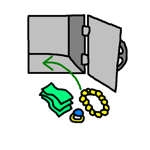 Put money and valuables in a safe.